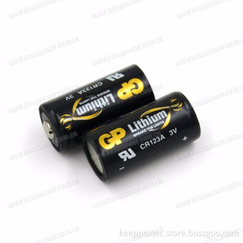 GP 2/3A size non-rechargeable Lithium battery CR123A 1500mAh 3.0V